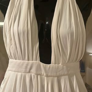 House of CB halter gown in white